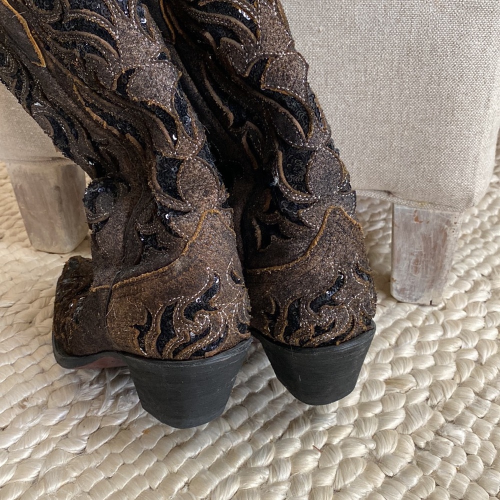 Corral Boots Brown Leather Sz 6 Beautiful Boots View 6
